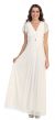 V-Neck Ruffled Sleeves Long Formal Mother of the Bride Dress in Ivory